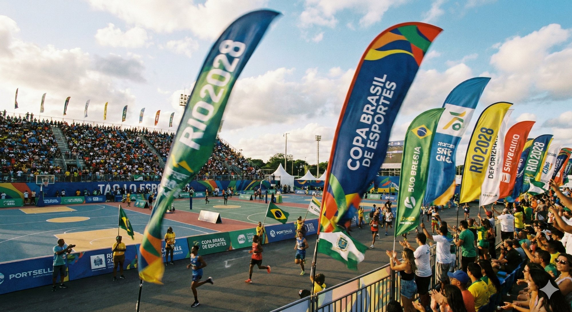 Wind banners em evento esportivo